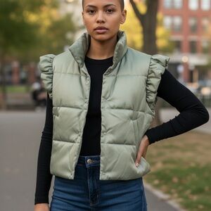 Altar'd State Soft Green Floral Vest